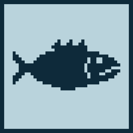 The BASS icon: a pixel fish.